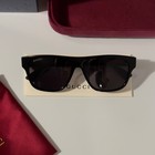 Gucci Gg0341s 001 Square Sunglasses Grey Frame Dark Lenses Men 56mm Ships Today