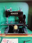 Rare Blackside Singer 20 Sewhandy Sewing Machine Leather Case  Clamp  Manual   