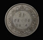 1876-h  Canada Newfoundland 50 Cents- Xf-   925 Silver Low 28 000 Mintage 