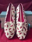 Authentic Toms Alpargata Natural Glitter Watermelon Print Women s Slip On Size 9