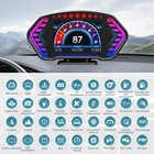 Obd2 gps Hud Gauge Car Digital Head Up Display Speedometer Turbo Rpm Alarm Temp