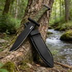 13  Tactical Fixed Blade Knife  Survival Hunting Bushcraft Full Tang With Sheath