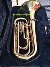 Tuba In Eb Flat Made Of Pure Brass In Gold Polish   Hard Case Box  Free Shipping