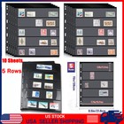 10 Sheets 5 Rows With 9 Binder Holes Double Sided Stamp Album Stock Pages New