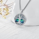 Tree Of Life Locket Necklace For Women Sterling Silver Abalone Shell Family T   