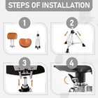 Drum Throne With Backrest  Heavy Duty Drum Stool Adjustable Height  drumstick