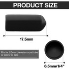 Suiwotin 120pcs Round Rubber End Caps 1 4 Inch 6 5mm Inch  6 5mm   Black