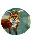 Anthropologie Winter Fauna Fox Luncheon Dinner Plate Aqua Brown 9   