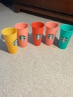 Set Of 5 Starbucks Reusable Color Cold Cups 24oz No Lids Or Straws