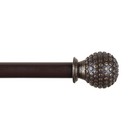 1 Inch Dia Adjustable Single Drapery Window Curtain Rod W  Tola Finials 28   -120   