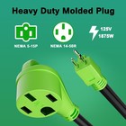 Rv Adapter Plug 50 Amp To 15 110 Volt Cord  15a Male 50a Female  Green 