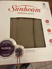 Sunbeam Quilted Fleece Electric Heated Heat Blanket Sunbeam King Mushroom Brown