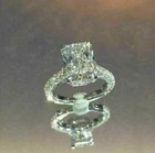 Real Moissanite Radiant Solitaire Engagement Ring 14k White Gold Plated Silver