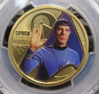 2016-p Tuvalu  1 Star Trek First Office Mr  Spock Colorized Pcgs Ms69