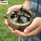 Marine Brass Finish Pocket Sundial Compass Nautical Antique Gilbert Son Londo   