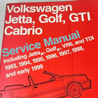 Volkswagen Jetta Golf Tdi Vr6 Cabrio Service Manual 1993 1999 Large Illustrated