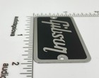 Gibson Amp Or Case Logo Badge Black On Silver With Silver Screws