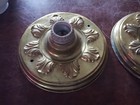 2 Matching Ornate Fancy Victorian Brass Flush Mount Ceiling Light Fixtures