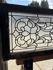   Antique Stained Glass Transom Window 8 Jewels   42 X 18 Architectural Salvage