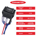 4pcs Momentary Motor Polarity Reverse Rocker Switch Dc 20a 12v Dpdt 6 Pin 3