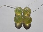Antique Rare Melon Shaped Vaseline Glass Trade Beads - 17-17 5x15-17 5mm - 4