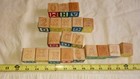 Vintage Lot Of 20 Wood Alphabet Building Blocks Children s Wooden Letter Number 