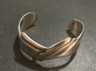 Sterling Silver Vintage Taxco Mexico Chunky Ribbed Swirl Cuff Bracelet 34 Gram