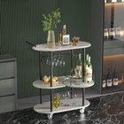 Light Gray Bar Carts With 4-tier Storage Shelves  Mobile Bar Serving Cart Wit   