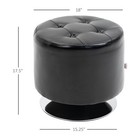 360   Swivel Foot Stool Round Pu Ottoman W  Thick Padding And Solid Steel Base