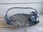Meriden Tray Giant Lily Pad With Flower And Leaf Figural Quadruple Silverplate