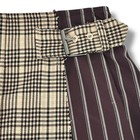 Gianni Bini Gb Girls Mixed Media Faux Wrap Plaid Pleated Mini Skirt Sz 6 Brown
