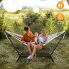 Portable Hammock With 9ft Steel Stand Set 620lb Capacity 2 Person Hammock Bed 