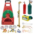 Hvac Portable Oxygen Acetylene Welding Cutting Torch Kit W  Carrying Tote   Hose