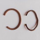 Lot Of 2 Genuine Rare Ancient Viking Bracelet Bronze Twisted Artifact Authentic