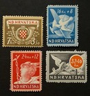 Travelstamps  1944 Croatia Stamps Scott  b52-b55 - Postal History - Mint Mnh Og