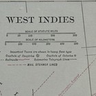 Antique 1927 Map Of West Indies 15   x11   