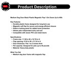 Medium Dog Door Black Plastic Magnetic Flap 1-2in Doors Up To 40lb