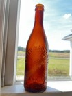 Antique Brown Amber Glass Soda Beer Bottle Peter Hauck Co Harrison Nj Blob Top