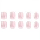 24pcs Glossy Pink Press-on Nails     Medium Square Full Cover Fake Nails
