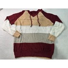 Womens Striped Hooded Sweater Casual Long Sleeve Pullover M