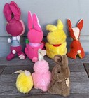 7 Vtg 60s 70s Dream Pet Dakin Dan-dee Taiwan Japan Bunny Rabbit Plush Easter Lot