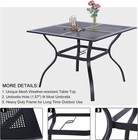Patio Dining Table For 4 Person Outdoor Table With Umbrella Hole Square Black