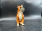 Vtg 10 1 2    Tall Porcelain Boxer Dog Figure   Statue