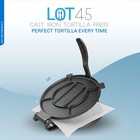 Lot45 Cast Iron Tortilla Press -10in Corn Tortillas Maker With 100 Paper Sheets