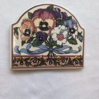 Vintage Santa Barbara Ceramic Design Key Rack Pansy Floral 1997 Cottagecore 90s