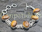 Tiger Eye Gemstone Fashion Bracelets 925 Sterling Silver Plated Jewelry Lots