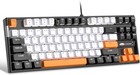 75  Mechanical Gaming Keyboard  Yellow Switch  Led White Backlit  87 Keys Com   