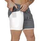 2 In 1 Compression Shorts For Men Gym Workout Running Shorts With Phone Pockets 