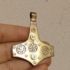 Exquisite Rare Ancient Viking Artifact Bronze Amulet Pendant Engravings