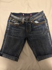 Vigoss Girl Kids Bermuda Denim Shorts Butterfly Embroidery Blue Size 10 Pockets
